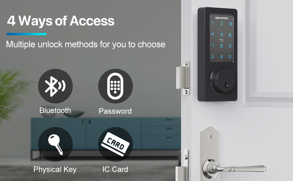 Keyless Entry Door Lock Smart Electronic Keypad Deadbolt Bluetooth SmartKey Security Office Hotel