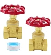 Antrader 3/4" Gate Valve Brass,Manual Rotary Sluice Valve with Wheel Handle | Heavy Duty Water Sh...