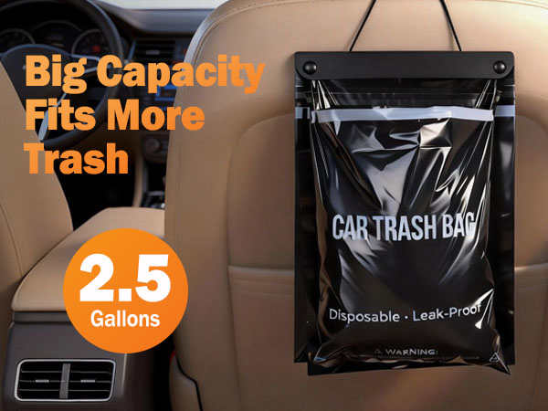 car trash can with 2.5 gallon capacity