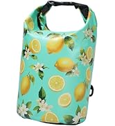 PRESSINART Floating Waterproof Dry Bag Roll Top Dry Sack Lemon Flower Pattern PVC Lightweight Bac...
