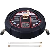 Tool Daily 15 Inch Pressure Washer Surface Cleaner with 3 Wheels, 2 Extension Wands, Surface Clea...