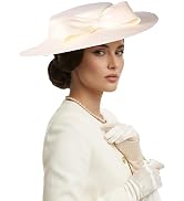 F FADVES Fascinators Women Wide Brim 20s 50s Derby Pillbox Hat Bowknot Cocktail Tea Party Church ...