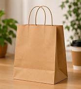 METAPRINT 100pcs Large Brown Paper Bags with Handles in Bulk, 10x5x13 Kraft Gift Bags, Recyclable...
