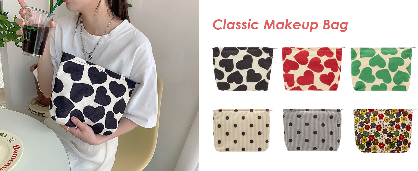 heart makeup bag