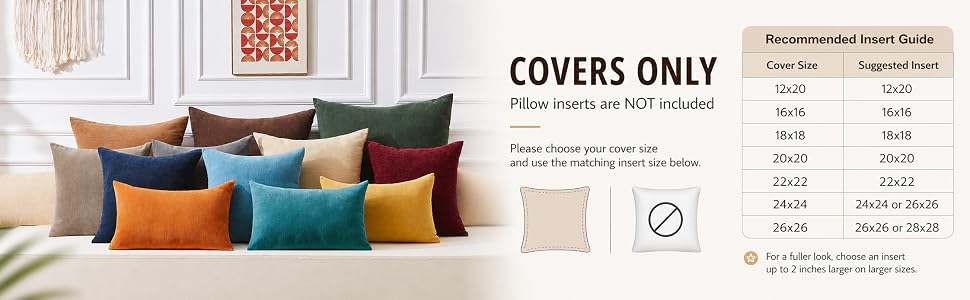 Soft Chenille Throw Pillow Covers