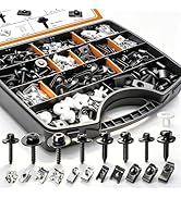 mankk 260PCS Universal Fender Liner Screw and U-Nut Clips Kit Body Fasteners,U-Nut Clips & Hex He...
