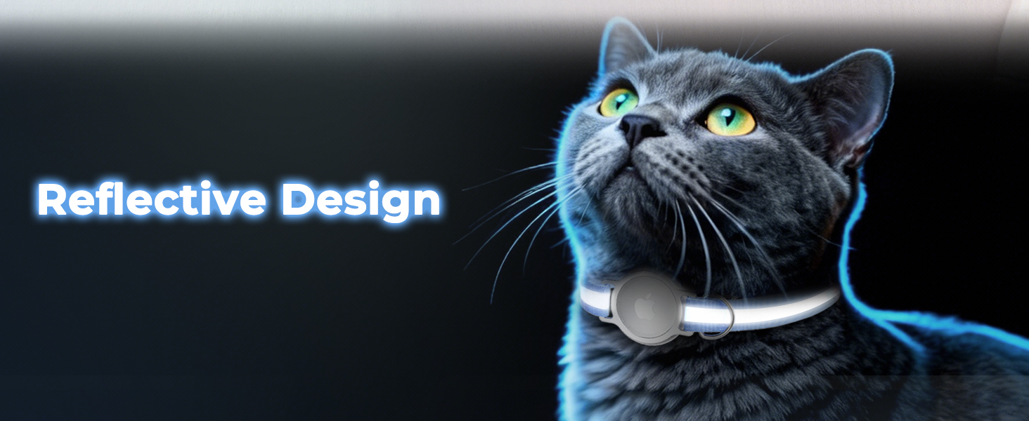 reflective airtag cat collar