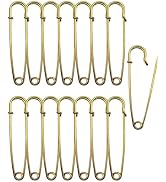 Gold Safety Pins Large,55mm/2.17" Large Safety Pins Pack of 15Pcs Heavy Duty Big Safety Pin for C...