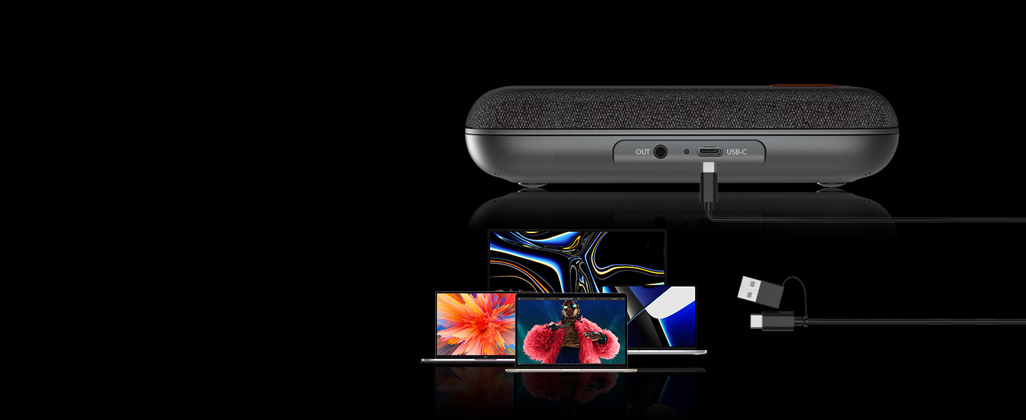A05U USB Conference Speaker and Microphone, Wired Speakerphone, 360° Noise Cancelling Voice Pickup