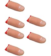 6Pcs Thumb Tip Magic Tricks Fake Thumb Tip Silk Vanish Magic Disappearing Silk Fake Thumb Tip Mag...