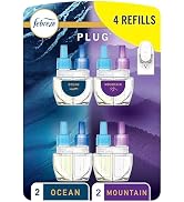 Febreze Odor-Fighting Fade Defy PLUG Air Freshener, Mountain, Ocean, 87 fl. oz. Oil Refills, 4 Re...