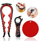 Jar Opener for Weak Hands, Seniors with Arthritis, 5 in 1 Multi Function Bottle Opener Lid Opener...
