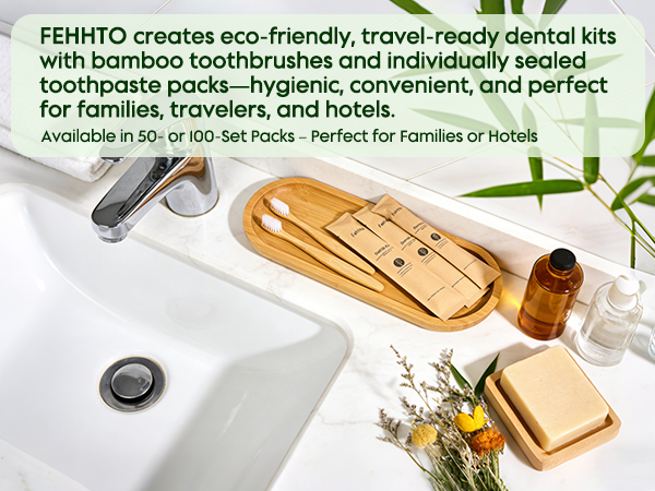 Bamboo Toothbrushes Kit Bulk