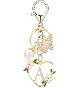 OKAICEN Gold Heart Initial Letter Keychain for Women Key chain Keyring for Purse Handbags Backpac...