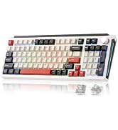 MIKIBY K98 Wireless Mechanical Keyboard,Tri-Mode BT5.0/2.4GHz/USB-C Hot Swappable Custom Keyboard...