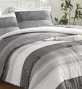 Litanika Full Comforter Set Dark Grey - 3 Pieces Lightweight Fluffy Bedding Comforter Sets, All S...