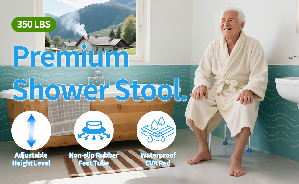 pxsulliao Adjustable Swivel Bath Seat Bathroom Bathtub Shower Chair