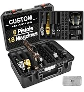 Pistol Gun Case for Multi Handguns - Hold Multiple Pistols & Magazines, Pre-cut Waterproof Hard S...