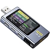 FNIRSI USB Tester 4-28V 7A LCD USB A&C Voltage Current Power Tester Multimeter, Fast Charge Detec...