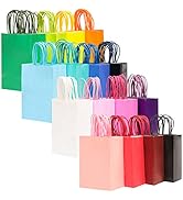 32-Packs Paper Bags with Handles Bulk Medium Gift Bags 16 Different Senior Color Bags Multiple Us...