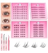 MOONKALI Lash Clusters Kit 4 Styles Cluster Eyelash Extensions Kit Left and Right Cat Eye Eyelash...