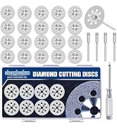 20mm 20Pcs Diamond Cutting Wheel 545 for Dremel Rotary Tool with 402 Mandrel (3mm) 4pcs and Screw...