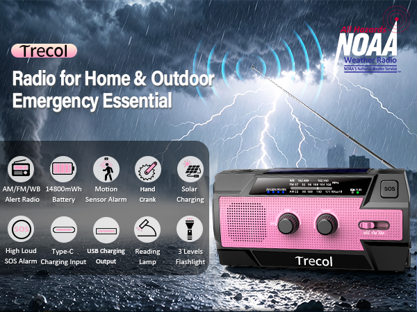 Emergency weather radio hand crank