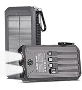 Power Bank Solar Charger 20,000mAh, Portable Phone Charger, 4 Cables Outdoor Waterproof External ...