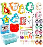 Sandwich Cutter and Sealer Set 48 Pcs, Nifogo Cookie Cutters for Kids, Bread Decruster Vegetable ...