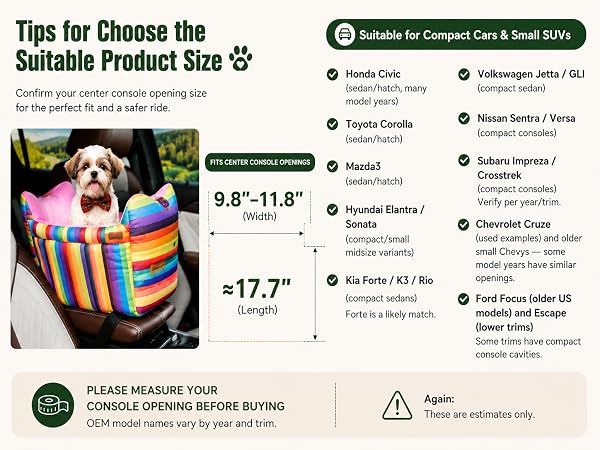console dog car seat 15 lbs