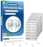 RAZOKO Orthodontic Wax for Braces - 240 Dental Wax Dots, Hygienic Individual Wraps, Strong Adhesi...