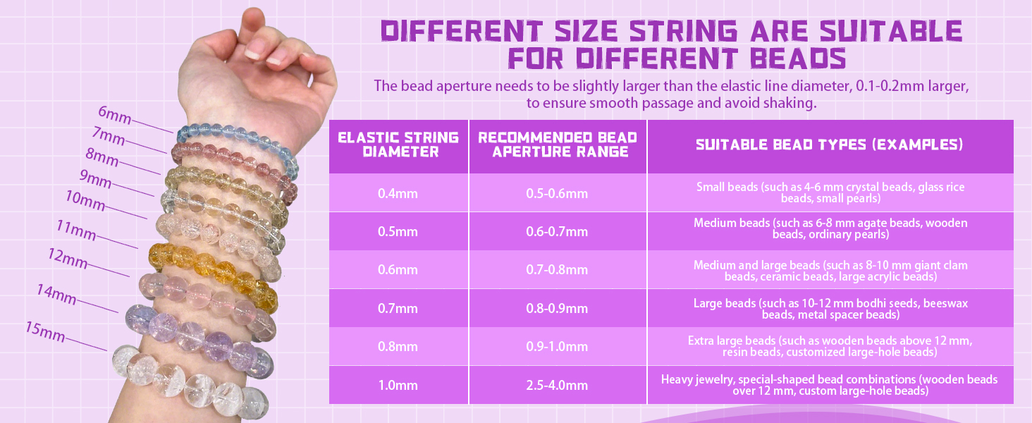 Elastic string for bracelets