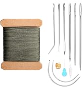 KAQRHFT 32 Yards Leather Upholstery Sewing Waxed Thread, 0.55 mm Leather Sewing Thread with Heavy...
