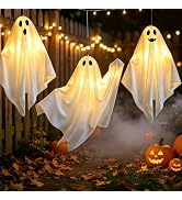 SLTTXNTT Solar Light Up Swinging Ghost, Halloween Outdoor Decor | Solar light up swinging ghost, ...