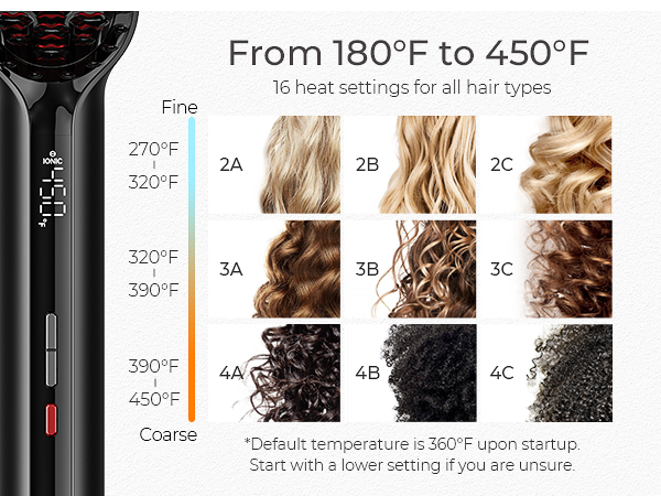hair straightening brush 16 heat settings for all hair types