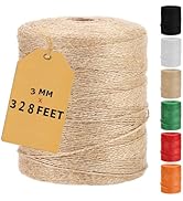 Vanhench Jute Twine 3mm x 328ft (100m), Jute Rope for Crafts Gardening Garden Plant Gift Wrapping...