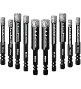 FASTORS Dry Diamond Drill Bit Set,10-Pack Diamond Core Drill Bits for Tile Ceramic Marble Granite...