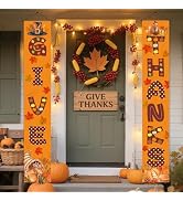 OHOME Thanksgiving Decorations - GIVE THANKS Porch Banner | Fall Decor for Indoor Outdoor Outside...