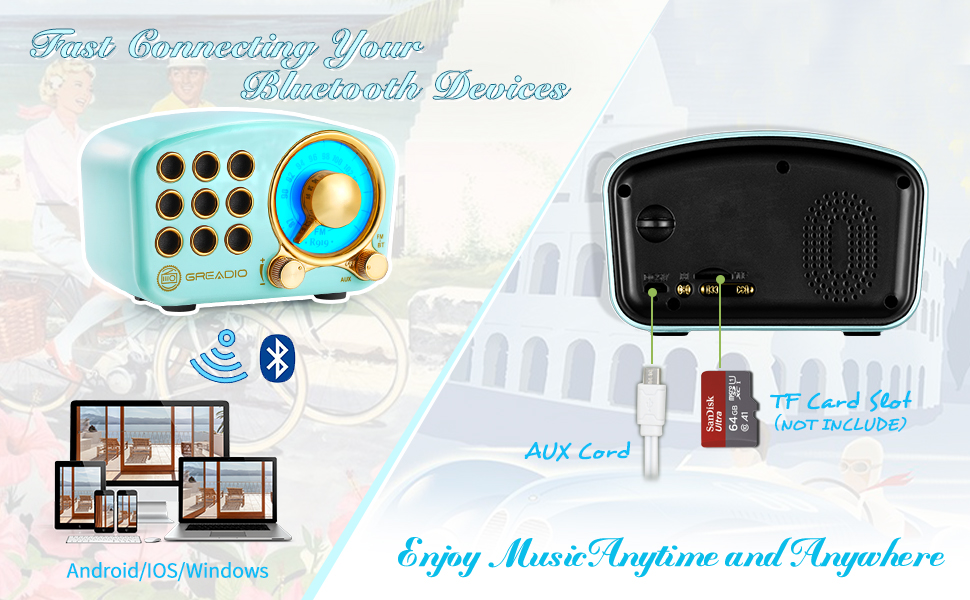 retro radio bluetooth speaker