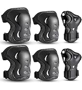 Kids/Youth/Adult Knee Pads Elbow Pads with Wrist Guards Protective Gear Set 6 Pack for Rollerblad...