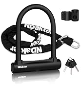 NDakter Bike Locks, 17mm Heavy Duty Anti Theft, Bike U Lock with 4FT Chain and Bracket, Electric ...