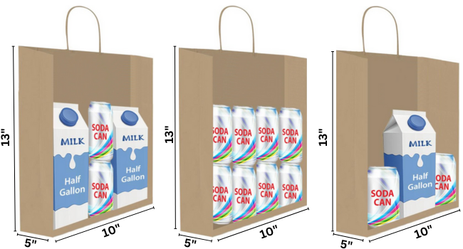 10x5x13 Kraft Shopping Bags