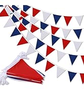 33 ft Pennant Banner Flags,Flag Triangle Bunting Garland Decor,for Fourth of July,Wedding,Birthda...