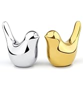 NUKAYAI Small Birds Statues Gold and Silver Home Table Decor Bird Figurines Modern Style Decorati...