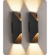GOBLESON Outdoor Wall Light Set of 2, IP65 Waterproof Porch Lights Outdoor, 1600LM 3000K Warm Whi...