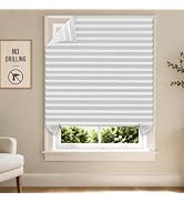 White No Drill 100% Blackout Blinds, 100% Polyester Non-Paper Pleated Shades, 26x59 Inch Cordless...