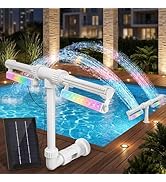 Tomshine Solar Pool Fountain with Lights, 42 RGB Lighting Effects & 20 LEDs, 360° Rotating Dual S...