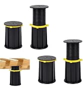 twinklemon 4PCS Adjustable Height Bed Support Legs Bed Frame Center Support & Furniture Legs Rein...