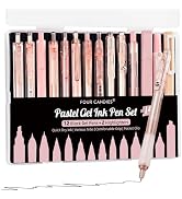 Four Candies Gel Ink Pen Set,14PCS Pen Set with Case, Cute Note Taking 0.5mm Fine Point Retractab...