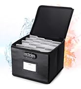 Fireproof Greeting Card Organizer with Lock,Collapsible Storage Box Holds 150+ Cards,Card Organiz...